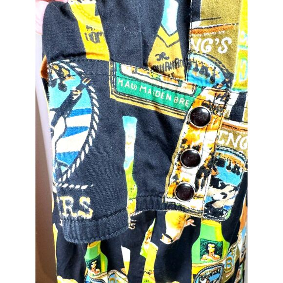 MARTINI RANCH Western Beer Rodeo Vintage Hawaiian Snap Button Up Long Sleeve LG - Picture 5 of 7